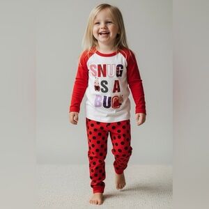 NEW Harry Bear UK Girls 4 Ladybug Snug Fit Pajamas Sleepwear Set